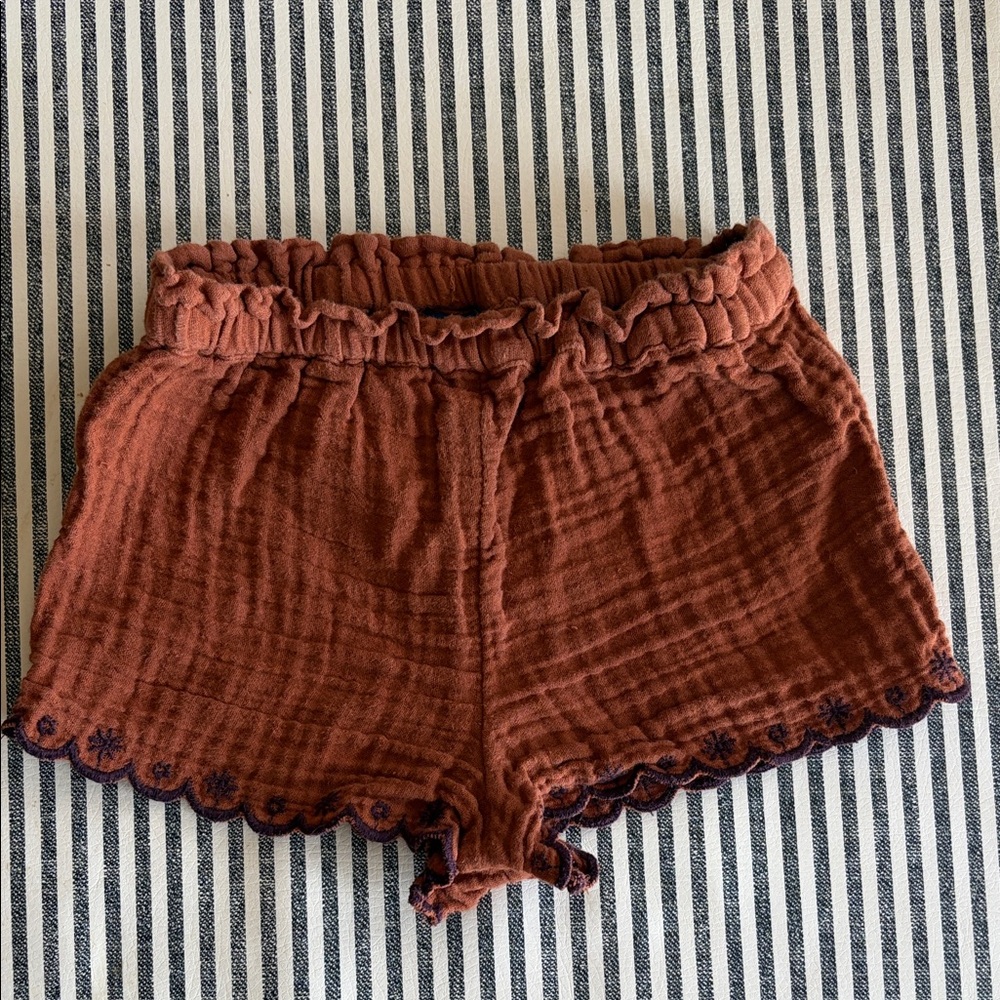 Old Navy Girls Rust Scalloped Hem Cotton Gauze Skort